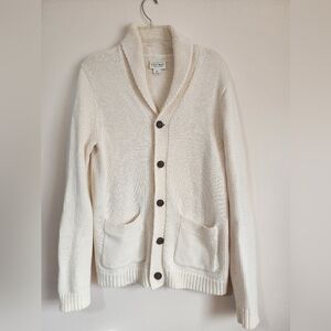 Womens Cream Shawl Collar Cardigan